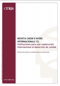 «Eficacia de la ayuda: un enfoque desde las instituciones»