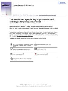 «The New Urban Agenda: key opportunities and challenges for policy and practice»