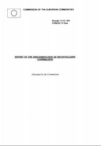 «Report on the Implementation of Decentralized Cooperation» .