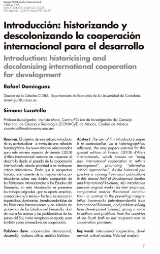 «Introducción: historizando y descolonizando la cooperación internacional para el desarrollo»