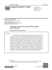 «Tendencias y avances de la cooperación internacional para el desarrollo.  Informe del Secretario General»