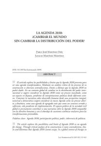«La agenda 2030: ¿cambiar el mundo sin cambiar la distribución del Poder?»
