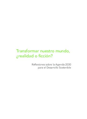«Agenda 2030.  Una mirada desde el Sur»  En Transformar nuestro mundo, ¿realidad o ficción? Reflexiones sobre la Agenda 2030 para el Desarrollo Sostenible