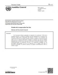 «State of South-South Cooperation. Report of the Secretary General»