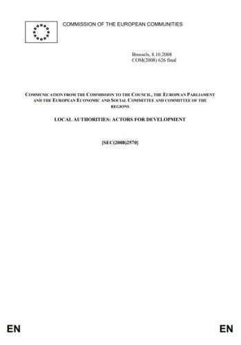 “Local Authorities: Actors for Development”