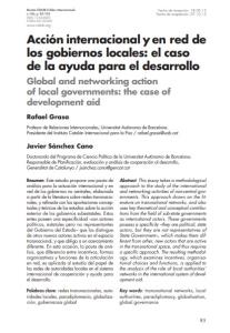 «Acción internacional y en red de los gobiernos locales: el caso de la ayuda para el desarrollo/Global and networking action of local governments: the case of development aid»